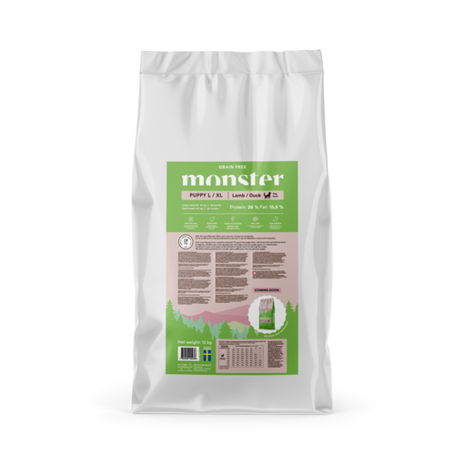 Monster Dog Grain Free Puppy Large/XL Lamm & Anka 12 kg Hundfoder Valpfoder - Monster torrfoder - 7350040125076 - 0