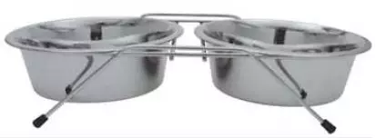 Metal Bowls with Stand 0.9 L - Dog Metal Bowls - 6430035777426 - 1