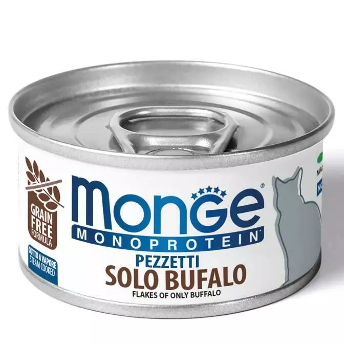 Monge Monoprotein buffel 80g kattens våtfoder - Våtmat i burk för katt - 8009470013826 - 1