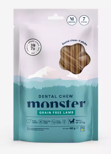 Monster Dog Dental Chew Lamb Flavor Medium Size 180g - Dog Chew Bones - 7350040127506 - 1