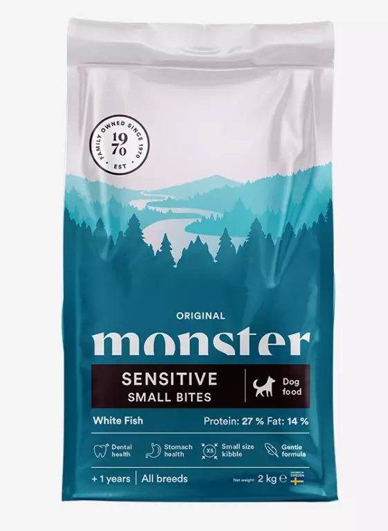 Monster Dog Original Sensitive All Breed Small Bites Dog Food 2 kg - Monster Dry Dog Food - 7350040128046 - 1