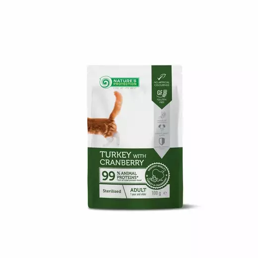 Natures Protection Cat Turkey Cranberry - Nassfutterbeutel - 4779051636556 - 1