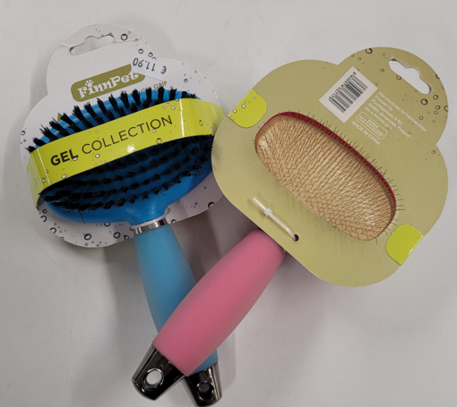 FinnPet Gel Collection Dubbelborste med Geelliknande Handtag - Hundkam, borstar och slickstenar - 6430074327187 - 1