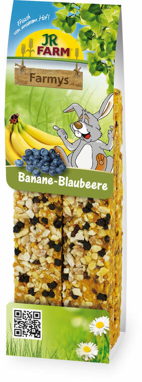 Jr. Farm Banan & Blåbär - Snacks för smådjur 160g - Godisarer för kaniner och smådjur - 4024344073427 - 1