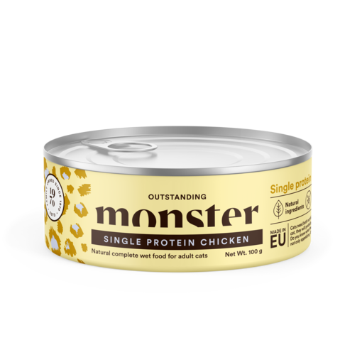 Monster Cat Single Protein Chicken 100g Wet Food for Cats - Wet Cat Food Cans - 7350040124437 - 0