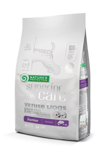 Natures Protection Superior Care White Dogs Junior All Breeds Puppy Food 1.5kg - Nature's Protection Dry Dog Food - 4771317456717 - 1