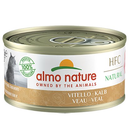 Almo Nature HFC Natural Cat Kalb Ergänzungsfutter für Katzen 70g - Nassfutterdosen - 8001154120417 - 1