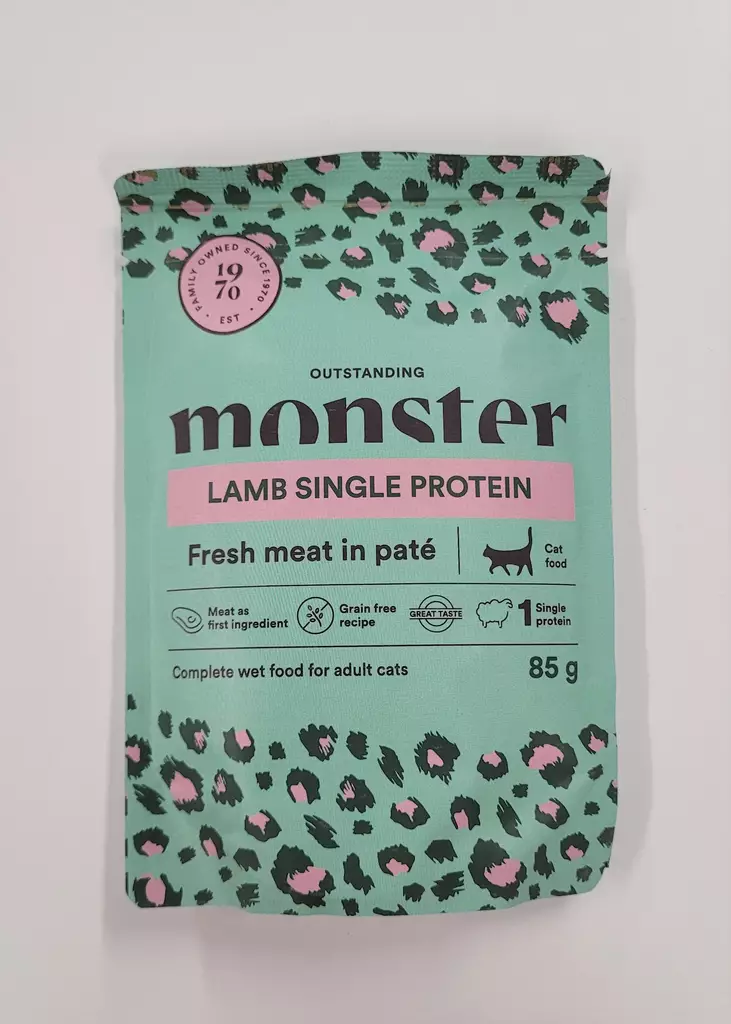 Monster Cat Adult Lamm 85g Katzen-Nassfutter - Nassfutterbeutel - 7350040124857 - 2