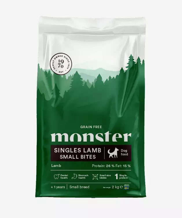 Monster Dog Grain Free Singles Lamb Small Bites 2kg - Monster Dry Dog Food - 7350040125427 - 1
