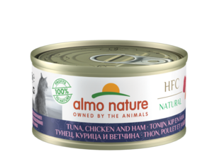 Almo Nature HFC Natural Cat Tuna, Chicken & Ham Complementary Feed 70g - Wet Cat Food Cans - 8001154126808 - 1