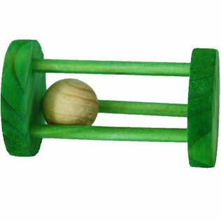 Happy Pet Wooden Rattler Hamster Toy 3.5in - Rabbit and Rodent Toys and Enrichment - 701029310698 - 1