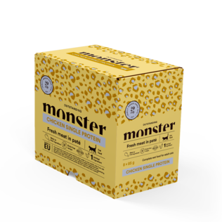 Monster Cat Adult Chicken 8x85g Wet Cat Food - Wet Cat Food Multipacks - 7350040124918 - 0