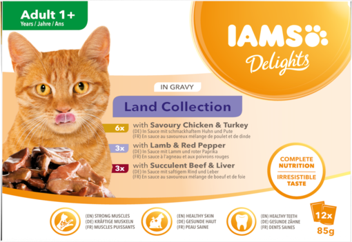 Iams Katzensnacks Sauce Land 12 Stück - Nassfutter Multipacks - 8710255100418 - 0