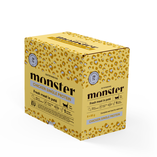 Monster Cat Adult Chicken 8x85g Wet Cat Food - Wet Cat Food Multipacks - 7350040124918 - 0