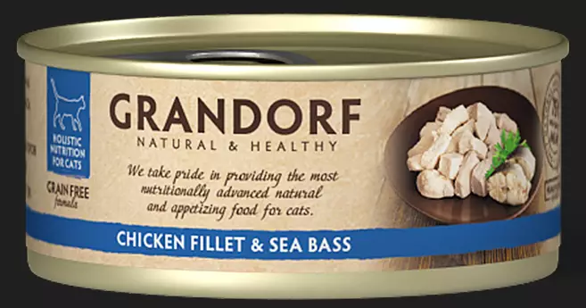 Grandorf C ChickenB-Seabass 70g - Wet Cat Food Cans - 5407007850228 - 1