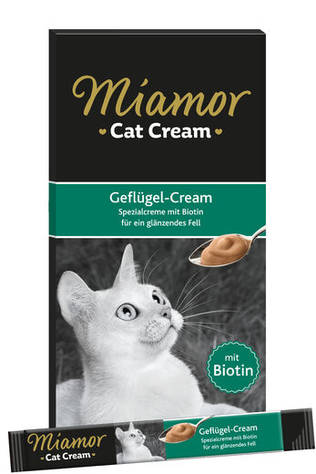 Miamor kattgodis kycklinggräddpasta 6x15g med biotin - Kattens godis - 4000158743169 - 1