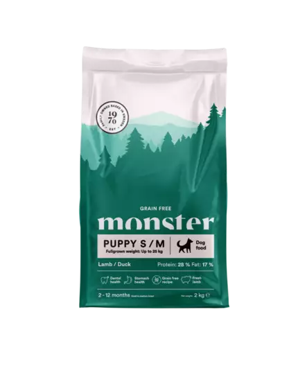 Monster Dog GF S/M Puppy Lamb & Duck 2kg - Monster torrfoder - 7350040127889 - 1