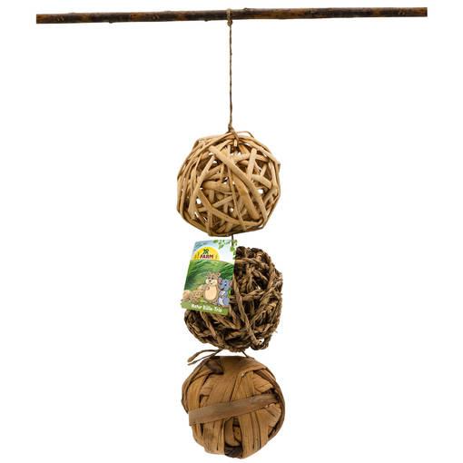 JR Farm Naturbälle Trio Aktivierungsbälle - Spielzeug und Aktivierung für Kaninchen und Nagetiere - 4024344210099 - 1