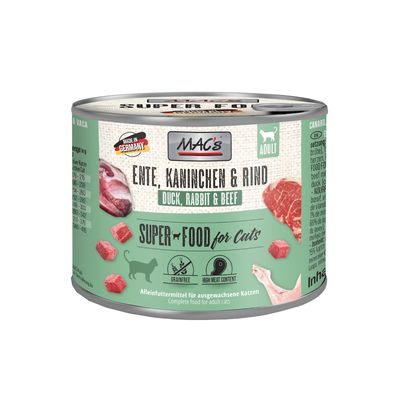 MACs anka, kanin och nötkött 200g - Våtmat i burk för katt - 4027245008109 - 1