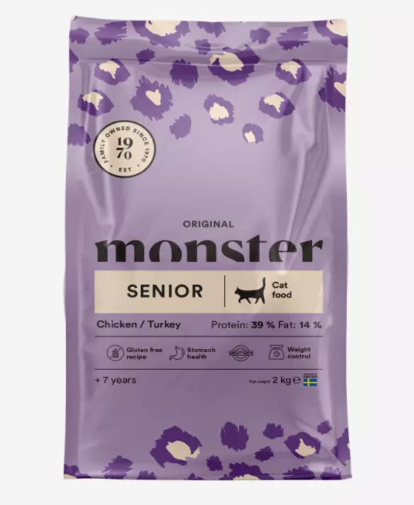 Monster Cat Original Senior Dry Cat Food 2kg - Monster Dry Food - 7350040127179 - 1