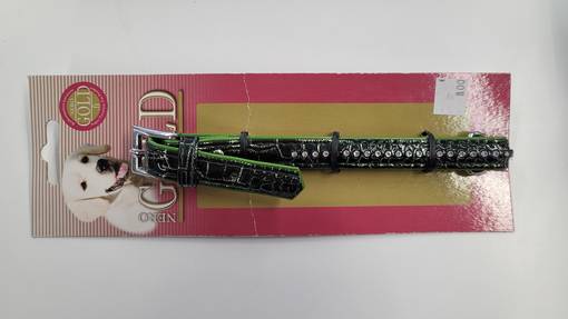 Nero Gold Collar with Rhinestones - Dog Leather Collars - NEROG - 1