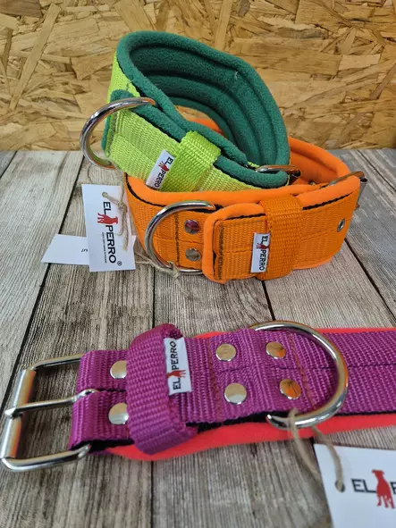 El Perro Fleece-Lined Collar 5cm - Dog Lockable Fabric Collars - PERRO5P65O - 1