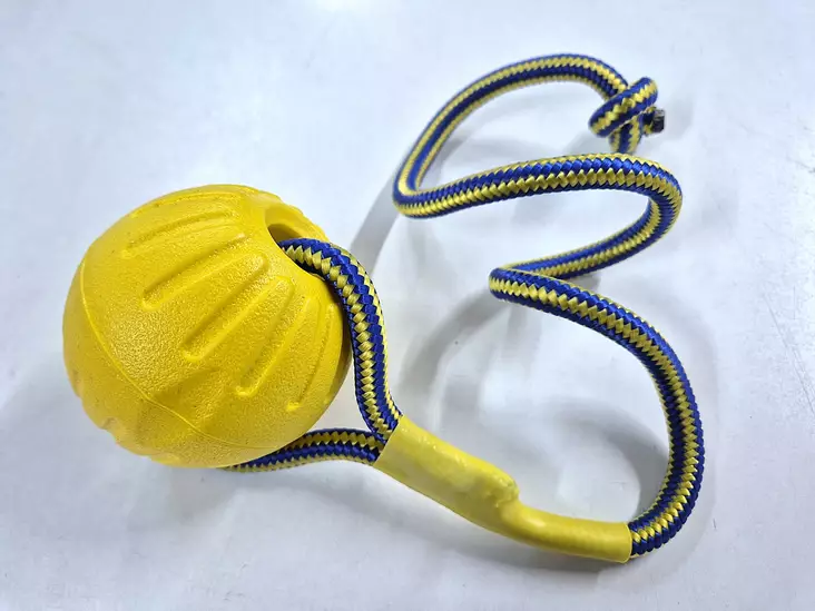 Keltainen narupallo - Hundetrainingsspielzeug - KELPALLO - 1